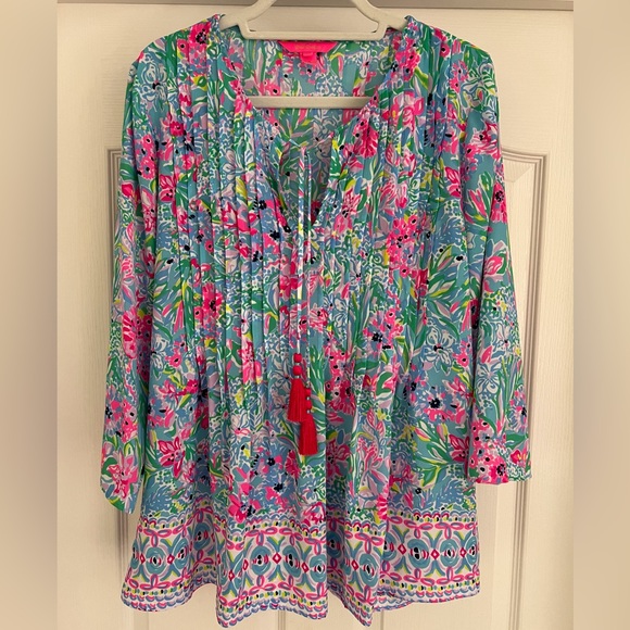 Lilly Pulitzer Marilina Tunic Top in L. - Picture 1 of 3